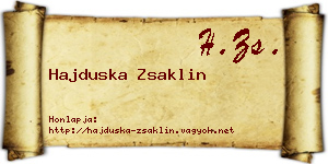 Hajduska Zsaklin névjegykártya